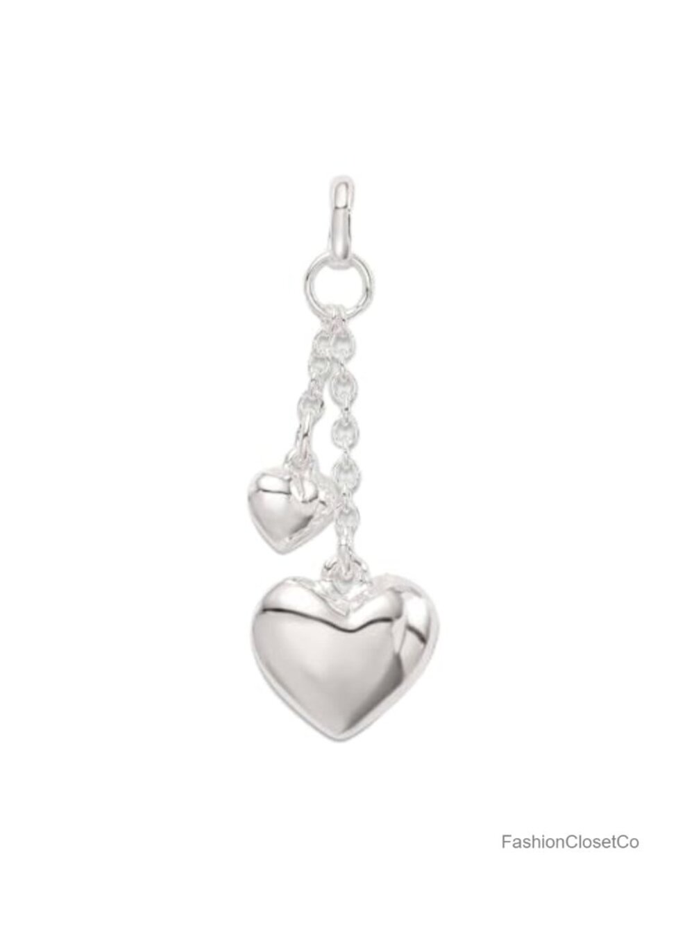 925 Sterling Silver Polished Puffed Heart Pendant Hollow Die Struck